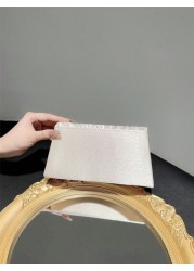Women Classic And Elegant Pleated Design Clutch Bag With Flap Perfect For Formal Parties Romantic Weddings Dances And Evening Events Can Be Used As Handbag Envelope Bag Or Chain Bag Fits With Evening