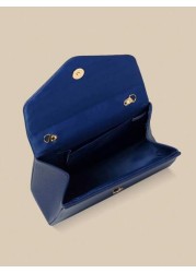 This Evening Bag Has A Certain Capacity To Hold Items Like Phone Wallet And Cosmetics The Handheld Design Is Convenient To Grip The Leather Material With A Litchi Texture And The Exquisite Metal Conne