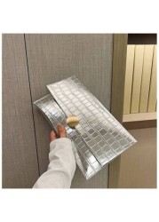 Crocodile Pattern PU Women s Clutch Bag Envelope Style Wallet With Metal Ring Buckle Unique Evening Bag Suitable For Parties Dances Weddings Formal Events