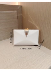 Moonlit EveBag Women s Fashion Metal Box Shaped Evening Clutch With Sparkling Leaf Buckle Party Handbag Chain Bag Bridal Bag For Wedding And Dance Party Valentines