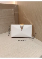 Moonlit EveBag Women s Fashion Metal Box Shaped Evening Clutch With Sparkling Leaf Buckle Party Handbag Chain Bag Bridal Bag For Wedding And Dance Party Valentines