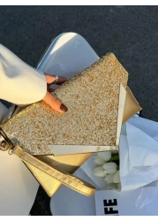 Glamorous Elegant Exquisite Quiet Luxury Sequin Stylish Luxury Shiny Glitter Metal Decor Flap Square Bag Evening Bag Dinner Bag For Party Girl Woman Bride Perfect For Party Wedding Prom Dinner Banquet