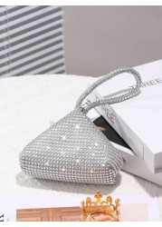 Glamorous Glitter Bling Sequin Luxury Shiny Women s Mini Sparkling Rhinestone Clutch Bag Suitable For Wedding Party Dance Birthday Gift Makeup Bag Evening Bag Dinner Bag For Party Girl Woman Bride