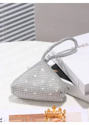 Glamorous Glitter Bling Sequin Luxury Shiny Women s Mini Sparkling Rhinestone Clutch Bag Suitable For Wedding Party Dance Birthday Gift Makeup Bag Evening Bag Dinner Bag For Party Girl Woman Bride