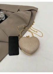 Luxury Handbags Clutch Purses Heart Shape Chain Women Ladies Evening Bags