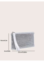 Women s Rhinestone Evening Bag Clutch Handbags Glitter Wristlet Purse Glamorous Elegant Exquisite Quiet Luxury Glitter Bling Sequin Luxury Shiny Rhinestone Evening Bag For Party Girl Woman Bride Perfe