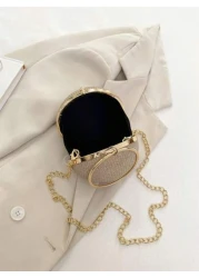 Dedoo حقيبة دلو ذات تصميم رباط سحاب خفيفة الوزن ، لأناقة الأعمال المزينة بالراين ، حقيبة مسائية أنيقة مزينة بخرز