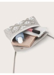 Glamorous Elegant Exquisite Quiet Luxury Sequin Stylish Shiny Glitter Decor Chain Box Bag Gift Bag Perfect Bride Purse For Wedding Prom Party Events Evening Bag Dinner Bag For Party Girl Woman
