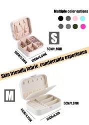 Large Capacity Jewelry Organizer Box Portable Travel Case For Earrings Rings Necklaces Multi Layer Storage With Zipper Makeup Toiletry Essentials Gift For Women Makeup Organizer