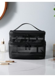 1pc Multi Function Cosmetic Bag Portable Makeup Organizer Bag Waterproof Travel Toiletry Bag Large Capacity Storage Bag For Makeup Cosmetics Lip Gloss Lipstick Combs Brushes Toothpaste Jewelry Station