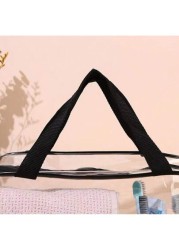 3Pcs Set Transparent Toiletry Bags Large Capacity Travel Organizer Storage Pouch Makeup Cosmetics Bag Multifunction Makeup Bag Beach Pool Spa Gym Bag Large Capacity Travel Toiletries Zipper Storage Ba