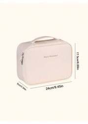 1pc Multifunctional PVC Makeup Bag Summer Travel Cosmetic Organizer Bag Waterproof Bathroom Storage Pouch For Skincare Makeup Brushes Eyeshadow Palette Compact Powder Lotion Lipstick Jewelry Bridesmai