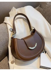 حقيبة كتف / يد للنساء من الجلد الصناعي البسيطة، حقيبة كتف / عابرة / كلاتش / حقيبة متعددة الوظائف