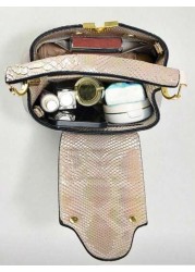 Ladies Luxury Snake Patterned Handbag Stylish Layered Design Paired With Gold Hardware Multifunctional Shoulder Bag And Crossbody Bag PU Material Elegant Daily Use Daily Shoulder Bag Snake Patterned B