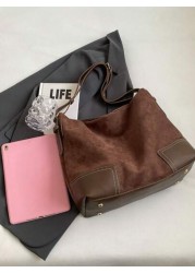 Fashion Casual Versatile Retro Solid Color Women Shoulder Bag