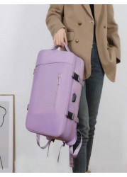 1pc Travel Backpack For Men Women 40L Flight Approved Carry On Backpack Large Expandable Luggage Backpack Bussiness Travel Backpack With USB Charging Port And Anti Theft Pocket 17 Inch Water Resistant