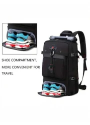 حقيبة ظهر سفر خفيفة الوزن واسعة ، حقيبة ظهر للتنزه مع فصل جاف وبلل ، حقيبة ظهر للتنزه في الهواء الطلق مع منفذ USB