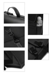 حقيبة ظهر سوداء أنيقة للرجال، حقيبة كمبيوتر محمول ذات تصميم مقاوم للماء وحجرة ل- 15.6 بوصة، هدايا عيد الميلاد، ه