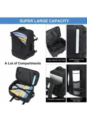 EZUOLA 40x20x25 Cm Handbag Luggage Lightweight Waterproof Travel Bag With Laptop Compartment Suitable For Men Women Students Business People School Gym Travel Business Black And Blue Holiday Essential