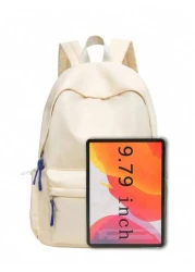 1pc Black Blue Zipper Stylish Backpack Everyday School Bag