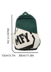 New Versatile And Fashionable Backpack Casual Contrasting Color Large Capacity Men s Backpack Printed Letter Student Bag 15 Inch Computer Bag 20L University Student Japanese Casual Travel Backpack Men