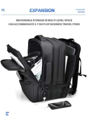 Men Backpack Rucksack Business Backpack With USB Charge Port 1pc Expandable Laptop Backpack Casual Multi Pocket Daypack Large Capacity Fashion Backpack High Quality Waterproof Oxford Male Travel Commu