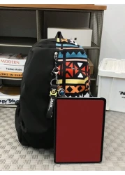 Casual Large Capacity Backpack Fashionable Graffiti Nylon Messenger Bag School Travel Bag With Pendant Christmas Scream Bag School Bag Backpack Winter Christmas Gifts Backpack Men Gifts Hiking Student