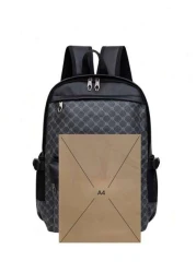 Color Block PU Leather Backpack Casual Travel Bag Student Schoolbag 15 6 Inch Laptop Backpack Black School Backpack Students Book Bag Cartoon Print Camouflage Fashion Leisure Print Backpack Black Bag