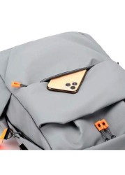 1pc Grey Oxford Cloth Large Capacity Backpack Men s Commuter Laptop Bag Business Casual College Student Backpack Waterproof Travel Bag With USB Charging Port Headphone Hole Multi Pocket Design To Fit
