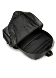 Vintage 15 6 Inch Laptop Backpack For Men Leather Look Slim Computer Bag Casual Travel Rucksack In Brown And Black