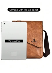 1 حقيبة كتف/عبر الجسم/خصر/يدوية محمولة للرجال، من مادة PU مقاومة للماء، متعددة الجيوب سعة كبيرة، حزام كتف قابل ل