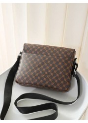 Flip Top Shoulder Bag European American Fashion Crossbody Bag Horizontal Large Capacity Business Casual Laptop Messenger Bag Floral Backpack
