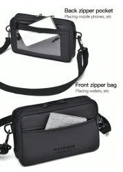 1pc Crossbody Bag Shoulder Bag Waist Bag Handbag Sports Bag Wallet Card Holder Fabric Multiple Compartments Pockets Adjustable Shoulder Strap Hiking Christmas Winter Gifts Hip Bag Tote Bag Black Bag H