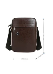 Students Shoulder Bag Mini Men Eyelet Detail Square Bag Handbag College Outdoors Sports Commute Leather Bag Waterproof PU Leather Vintage Side Bag For With Adjustable Strap Gifts Classic Satchel Bag H