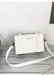 peach tree 1pc White Simple Design Adjustable Strap Neutral Mini PU Box Crossbody Bag Peach Tree Christmas Men Bag Vacation Dad Gifts Retro Bag Vintage Shoulder Bag Messenger Bag Tote Bag Side Bags Fo