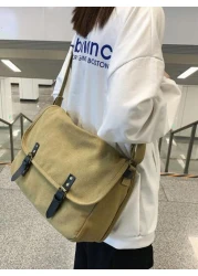 peach tree Retro Solid Canvas Shoulder Bag Peach Tree