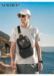 حقيبة صدر رجالية موضة، حقيبة كروس بدي رجالية مضادة للسرقة، حقيبة ظهر قابلة للضبط بحزام كتف مقاوم للماء وخفيفة