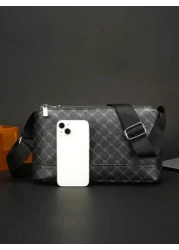New Vintage Men s Geometric Pattern Fashion Sling Crossbody Bag