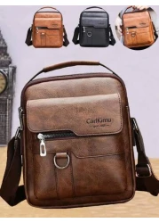 Men s Handbag Men s Shoulder Bag Retro PU Leather Vertical Hand Business Casual Bag Schoolbag