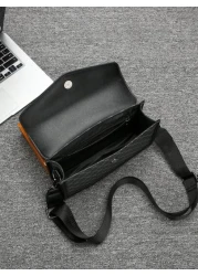 حقيبة كتف مربعة كلاسيكية للرجال، حقيبة جلدية مستعارة عبر الجسم، حقيبة رسول صغيرة مناسبة للطلاب والآباء كهدية