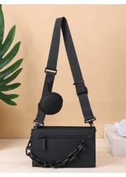 حقيبة كتف رجالية موضة، طقم حقيبة متعددة الاستخدامات للسفر والأعياد والمهرجانات 2 قطعة