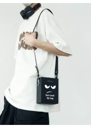 peach tree حقيبة رجالية مربعة الشكل، حقيبة كروس بودي، حقيبة كتف، حقيبة مربعة، حقيبة أعمال بغطاء رفرف مقاوم للماء م