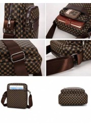 Men s Printed PU Leather Shoulder Bag Small Briefcase Business Bag With Anti Theft Zipper For Travel Christmas Gifts Bag Crossbody Bag Winter Zipper Bag Thanksgiving Purse Holiday Tote Bag Messenger B