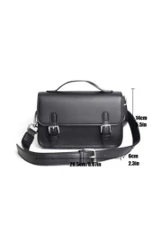 Messenger Casual PU Leather Unisex Shoulder Bag Large Capacity Leisure Street Handbag Crossbody Bag