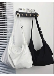 حقيبة واسعة السعة ذات موحد اللون عصرية، حقيبة كتف كاجوال للرجال، حقيبة رسول جنسية محايدة، حقيبة ظهر للطلاب في