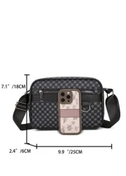 1pc 9 9in 7 1in 2 4in Fashionable Shoulder Bag Messenger Bag Shoulder Bag Crossbody Bag Square Bag Multi Pocket PU Material Scratch Wear Resistant Suitable For Outing Hiking Hiking Student Fall Holida