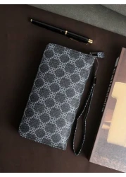 HOVI S Fashionable Minimalist Business Men s Clutch Bag Dual Zipper Large Capacity Multi Card Slot Wristlet Great Gift For Men On Holiday Anniversary