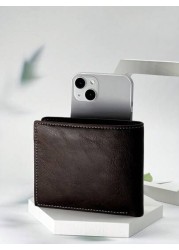 HOVI S Men s Short Wallet Casual Fashion Retro Wallet For College Students Business Youth New Multi Card Slot Color Block Design