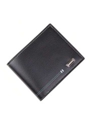 Men s Short Wallet Casual Fashionable Lightweight Leather Purse Youth Large Capacity Card Holder Coin Pocket Summer Dad Freshman For Books Multi Functional Dorm University Gifts Fall Christmas Scream