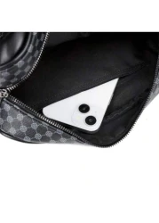 Men s PU Leather Handbag Wallet Business Wrist Bag Anti Theft Clutch Bag Mobile Phone Bag Travel Toiletry Kit Shaving Supplies Organizer